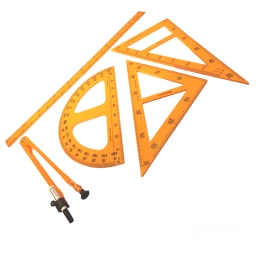 JUEGO PARA PIZARR�N DE PLASTICO 5 PIEZAS REGLA DE 1 METRO