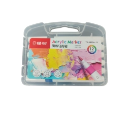 MARCADOR ACRILICO X12 ESTUCHE PLASTICO