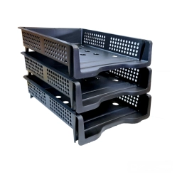 BANDEJA PLASTICA APILABLE  NEGRO