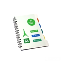 CUADERNO C/ESPIRAL Y DIVISIONE A5 120H