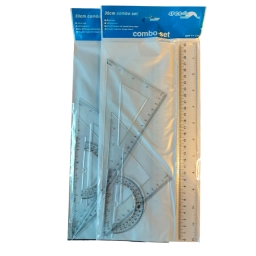 JUEGO DE GEOMETR�A REGLA DE 30CM ACR�LICO